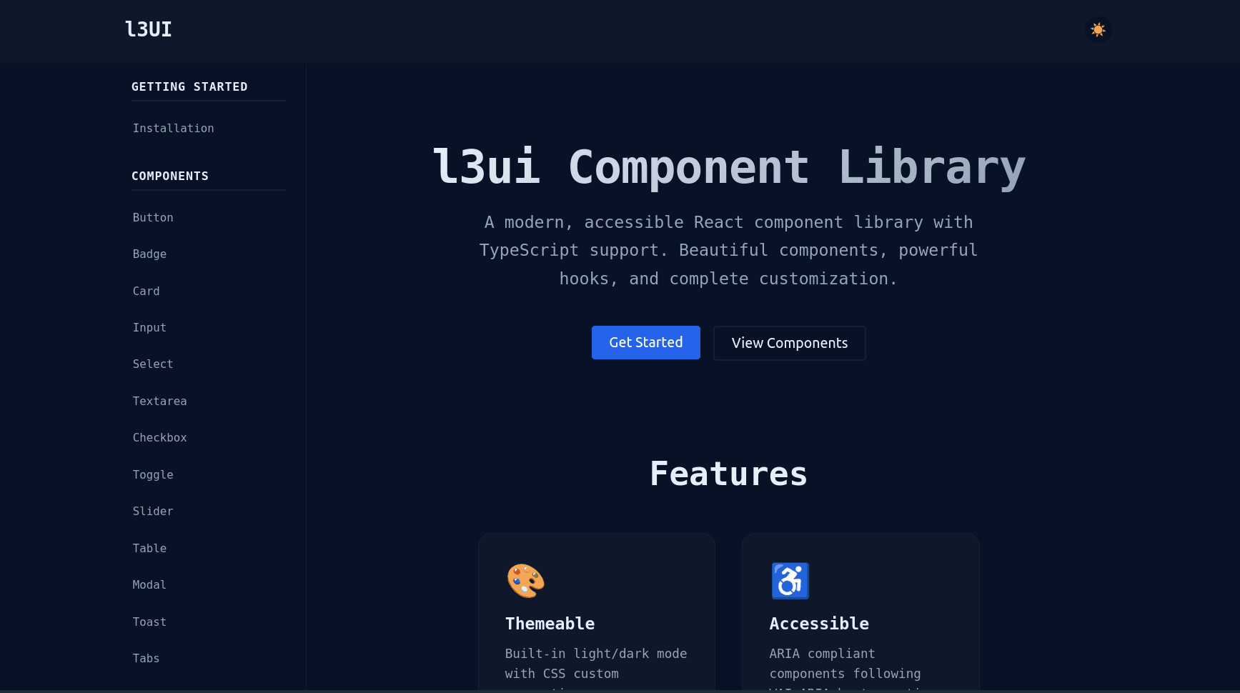 UI Library project preview