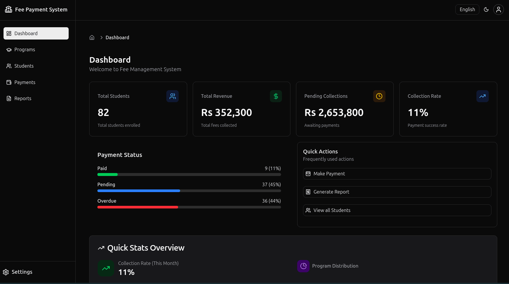Fee Management System project preview